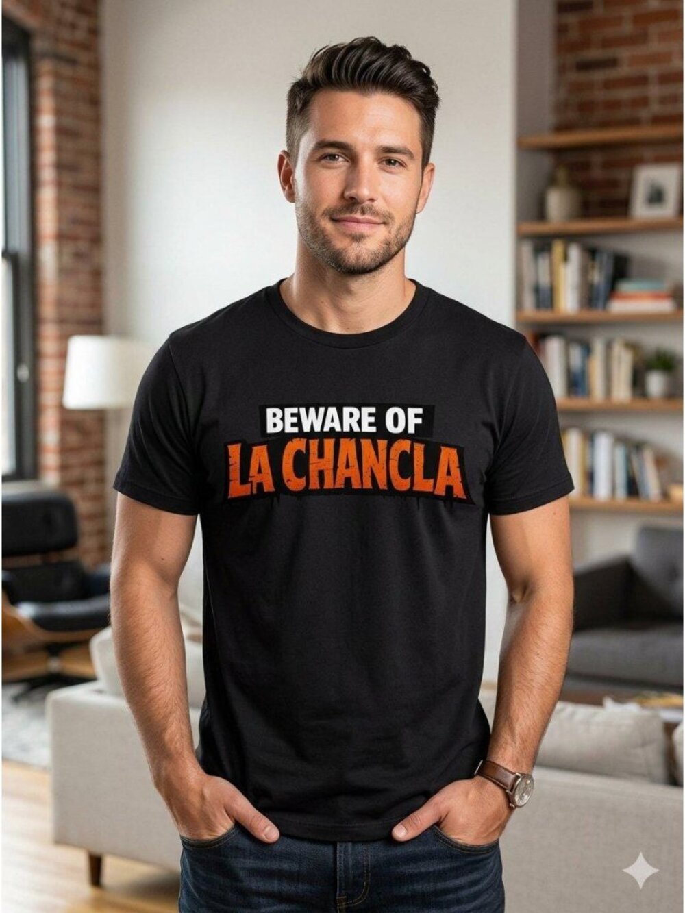 Beware of La Chancla Funny Latino Mom Shirt • Spanglish Humor Chancla Meme Tee •